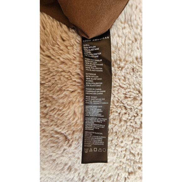 Good American Python Dress  Long-Sleeve Funnel-Neck Satin Midi Sexy Sz 2XL - Picture 9 of 15